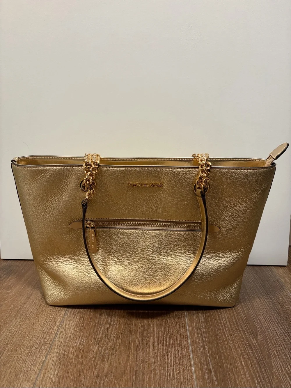 Michael Kors Gold Leather Tote Bag
